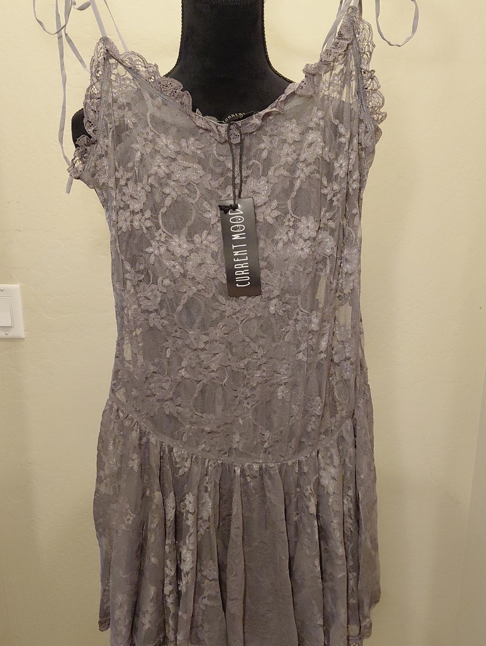 Current Mood Women's Lace Slip Dress in Dusty Lavender